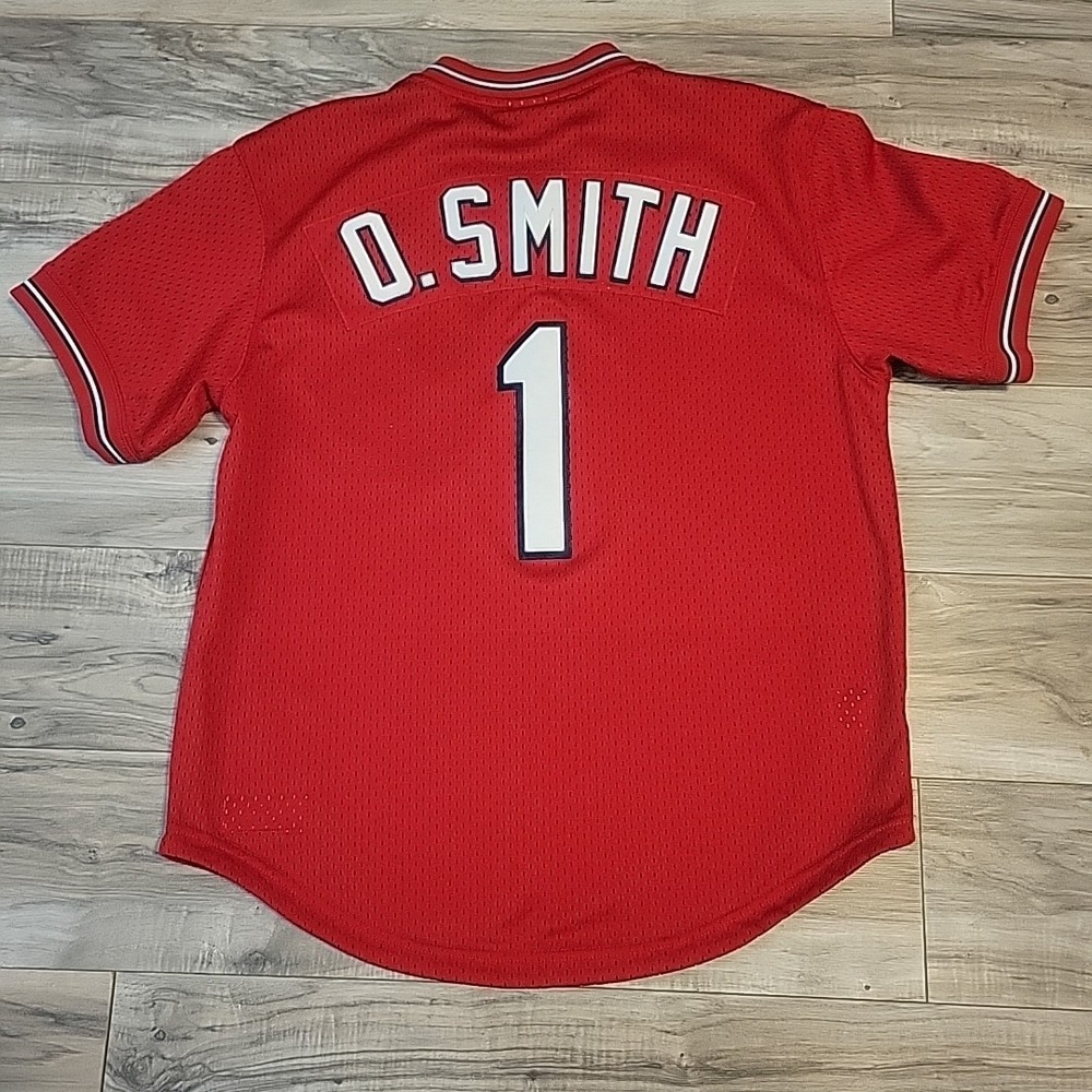 Ozzie Smith‎ St. Louis Cardinals #1 Red Mitchell & Ness MLB Jersey Mens Large